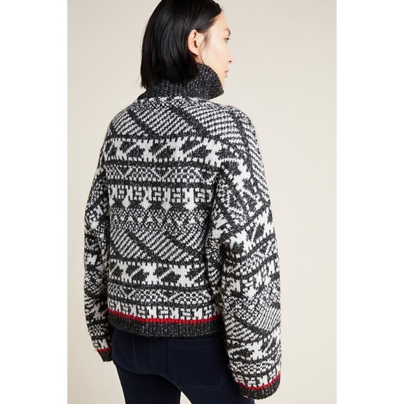 Anthropologie Rafela Half-Zip Geometric Pullover Large size - Picture 3 of 8